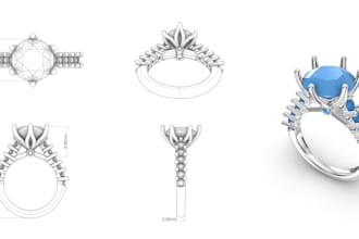 design jewelry cad models in rhino for casting