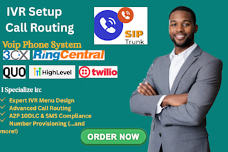 ringcentral voip twilio IVR 3cx quo a2p 1odlc sip trunk retell ai calling