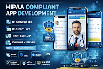 develop hipaa compliant app, telemedicine app, healthcare app, telehealth app