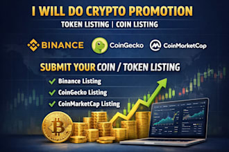 do crypto promotion by submitting tokenlisting coin listing on binance coingecko