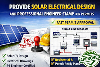provide solar electrical design engineer stamp for permits