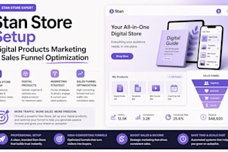 stan store setup digital products marketing sales funnel optimization