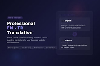 translate your content from english to turkish or turkish to english