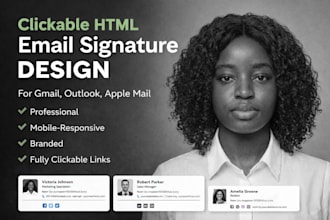 design clickable HTML email signature for gmail, outlook, apple mail
