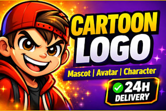 design cartoon logo for gaming youtube and business branding use