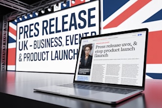 write and distribute business event and product launch press release in UK