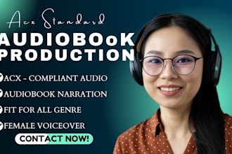 narrate, edit your audiobook, voice over, novel audiobook for acx and audible