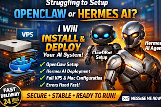setup openclaw, hermes ai agent, clawdbot, n8n automation on vps or mac mini