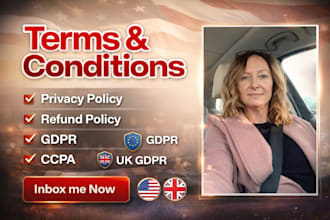 draft your legal terms, privacy and refund policies to secure your business