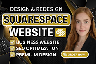 design squarespace website, build, redesign and develop site