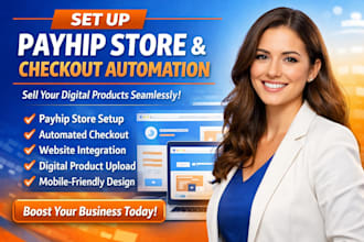 set up payhip products checkout automation professionally website development