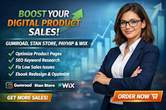 design optimize gumroad sales digital product ebook stanstore payhip wix online
