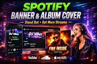 design eye catching spotify banner, album cover and music artwork