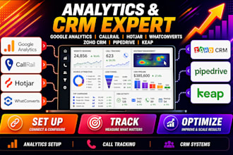 setup google analytics callrail hotjar whatconverts zoho crm pipedrive keap