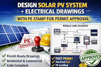 solar, electrical sld pe stamp for fast permit approval