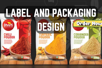do brand product packaging and label, product label and product packaging design