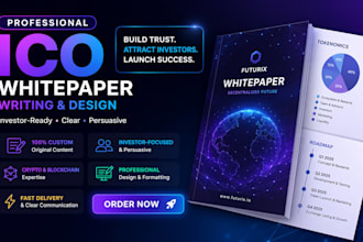 write and design professional crypto ico white paper, nft white paper