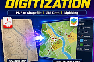 do map digitization convert PDF image to gis shapefile