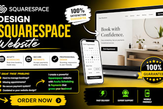 design squarespace website with booking, acuity scheduling and payments setup