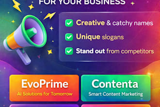 create a premium brand name with slogan for your business