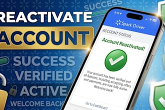 reactivate uber driver , uber eat,spark driver deactivated