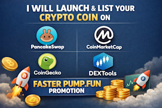 launch and list your crypto coin on pancakeswap with faster pumpfun promotion