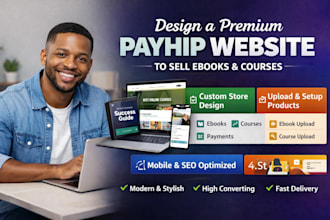 design a premium payhip website to sell ebooks and courses