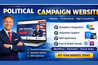 create modern political website campaign  candidate  election website