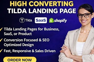 design high converting tilda website, landing page for business, saas or product