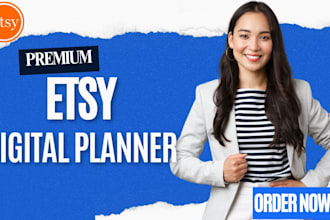 design etsy digital planner fillable hyperlinked planner digital meal planner