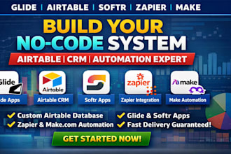 build glide app airtable database airtable crm softr app zapier integration make