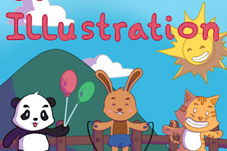 draw cute animal character for kids book