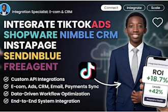 integrate tiktokads shopware nimble CRM  instapage sendinblue freeagent skrill