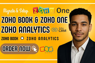 do zoho books migration, zoho CRM setup, zoho creator and zoho analytics