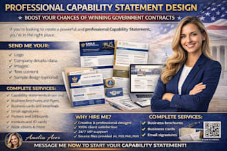do federal government contract, capability statement, design with budiness flyer