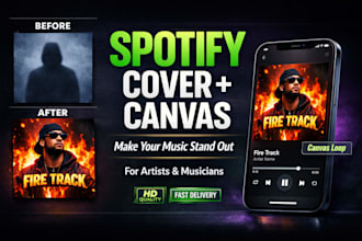 spotify cover art, canvas video and music branding for artists