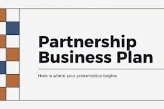write a professional business plan for partnership with financial plan