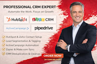 setup zoho CRM, jotform, calendly, twilio, whatsapp, zapier, hubspot CRM