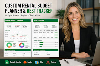 create custom rental budget planner spreadsheet debt tracker zapier clay airbnb