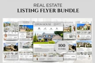property flyer brochure realtor marketing template real estate logo post design