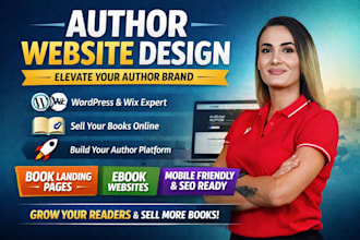 design author website, book author website, ebook website, author landing page