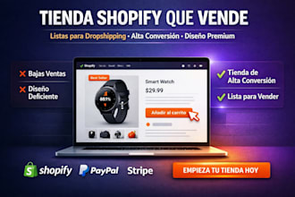 crea tu tienda online profesional en shopify con expertos dropshipping ecommerce