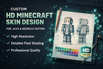 custom HD minecraft skin for java and bedrock edition