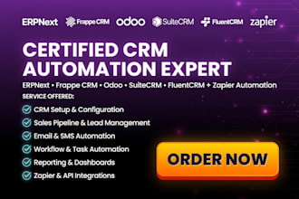 setup frappe crm erpnext espo suitecrm fluentcrm odoo kylas crm vtiger zapier