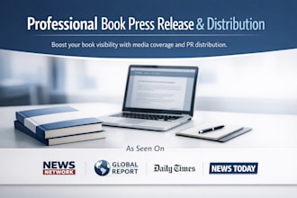 write and distribute SEO book press release for promotion