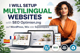 create multilingual websites with seo optimization on wordpress, wix squarespace