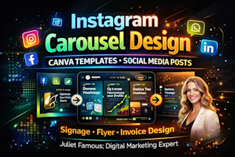 do instagram carousel post design carousel ads signage flyer invoice design