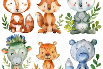 create art watercolor pet animal portrait
