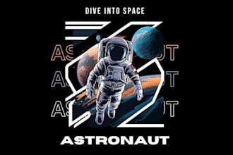 design high quality astronaut mascot logo with free source file