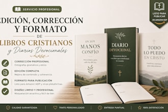 edición corrección y formato de libros cristianos y diarios devocionales